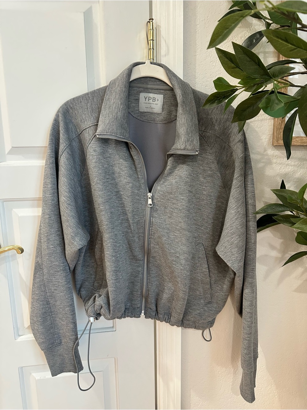 YPB Gray Zip-Front Activewear Jacket